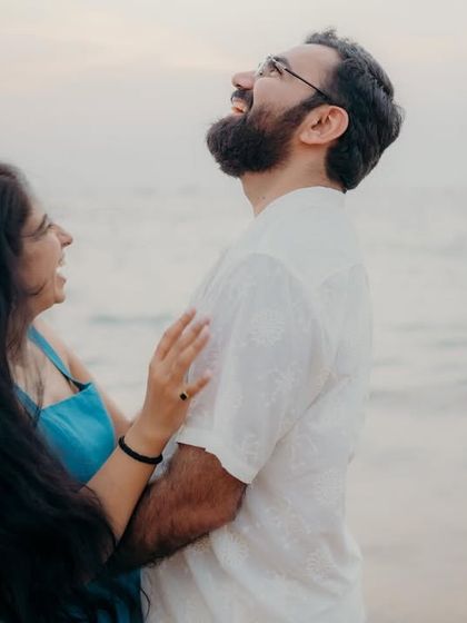A moment of pure, unscripted laughter is what I'm always looking for. During this beach couple session in Goa, they shared a joke and I was just there to capture the genuine happiness between them.