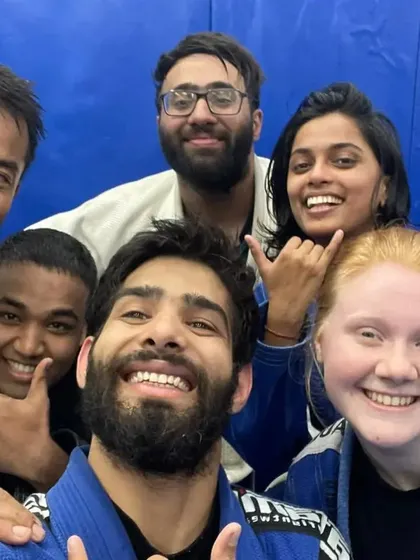 A selfie showing the camaraderie among our students during a Gi-focused open mat.