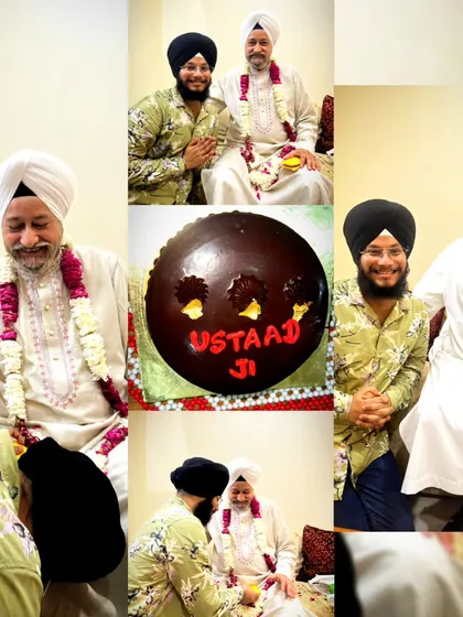 I am nothing without the blessings of my teacher, my Ustad Ji. This collage is from Guru Poornima, a day to honor the gurus who guide us. His guidance over thirteen years has shaped me as a musician and a person.