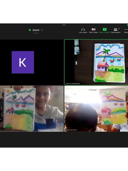 Proud moments from an online class where students are showing off their finished landscape drawings. It's wonderful to see their confidence grow as they share their work with the group.