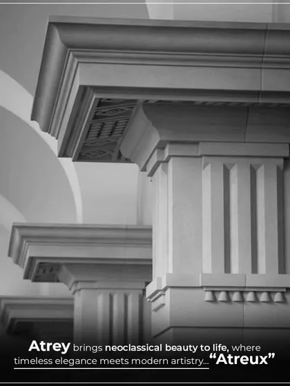 A detail of the "Atreux" style, where classic pillars hold up modern dreams. This image shows how I bring neoclassical beauty to life, blending timeless elegance with a contemporary artistic sensibility.