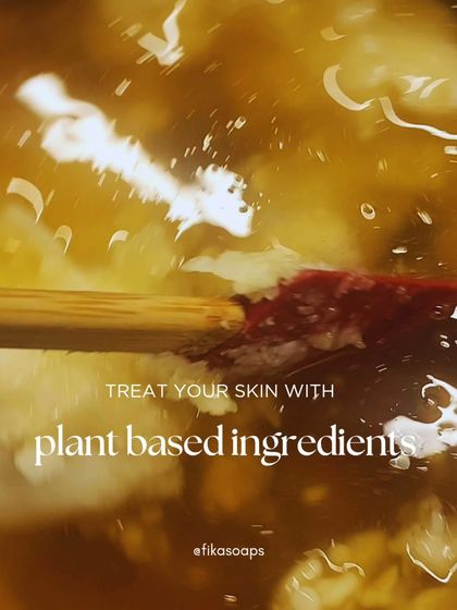 Treat your skin with plant-based ingredients. This close-up of soap batter being mixed shows the raw, natural elements that form the foundation of my nourishing and sustainable skincare.