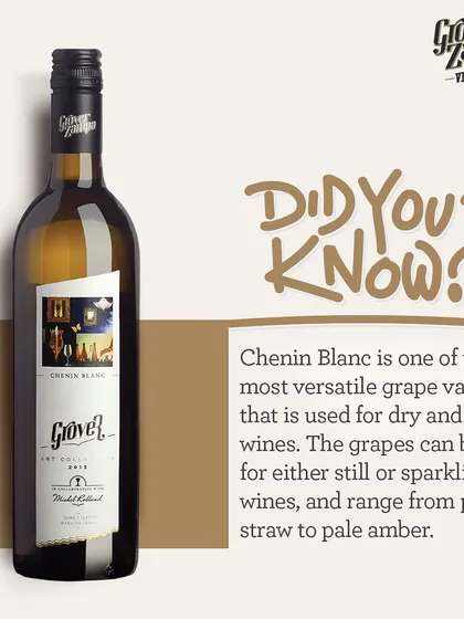 Did you know that Chenin Blanc is one of the most versatile grape varietals? It can be used for dry, sweet, still, or sparkling wines, and our Art Collection version is delightfully fruity.