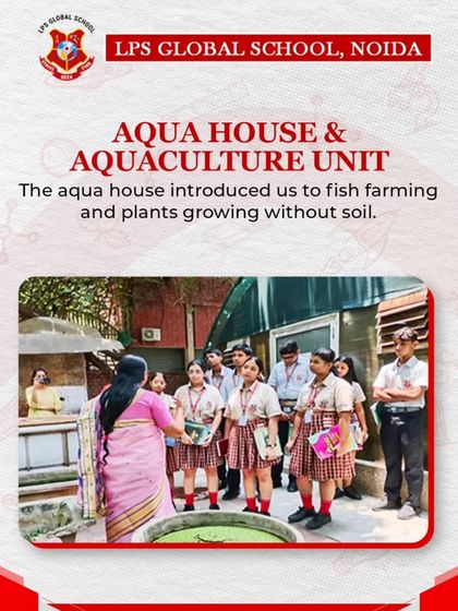 Students at the Aqua House and Aquaculture Unit at the University of Delhi. They learned about sustainable fish farming and growing plants without soil.