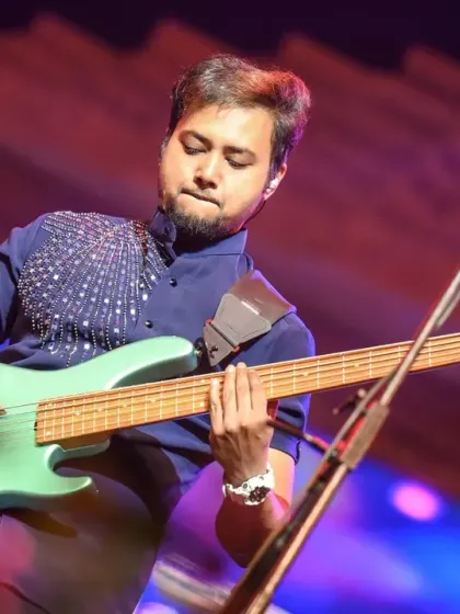 Our bassist, laying down the groove that makes you want to move.