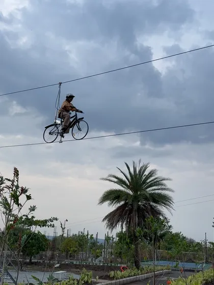 Ever tried cycling on a wire? My zip-cycling challenge is a unique thrill that tests your balance and nerve, offering amazing views from above.
