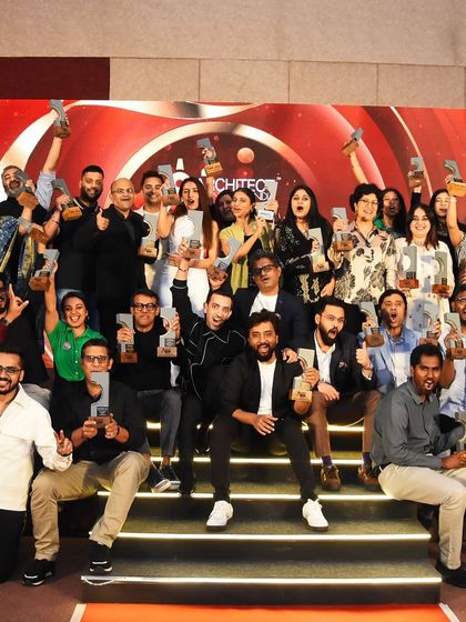 A group photo with all the talented winners at the Aces of Space Awards. It was an inspiring night celebrating the best of Indian design and architecture.