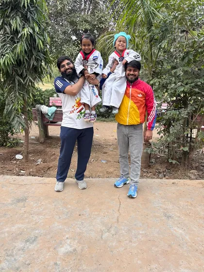A happy moment with some of my favorite students from the academy after an outdoor training session.