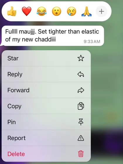 "Full mauj. Set tighter than elastic of my new chaddii." I live for feedback like this! It means we did our job of creating an amazing vibe.