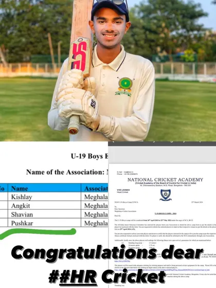 Congratulations to our player Pushkar for being selected for the U-19 Boys camp at the National Cricket Academy.