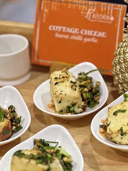 Our popular Burnt Chilli Garlic Cottage Cheese, a perfect combination of soft paneer and smoky, spicy flavors.