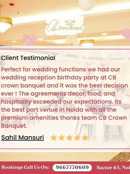 This client testimonial shares that choosing our venue for their wedding reception and birthday party was "the best decision ever". We are delighted that our decor, food, and hospitality exceeded their expectations.