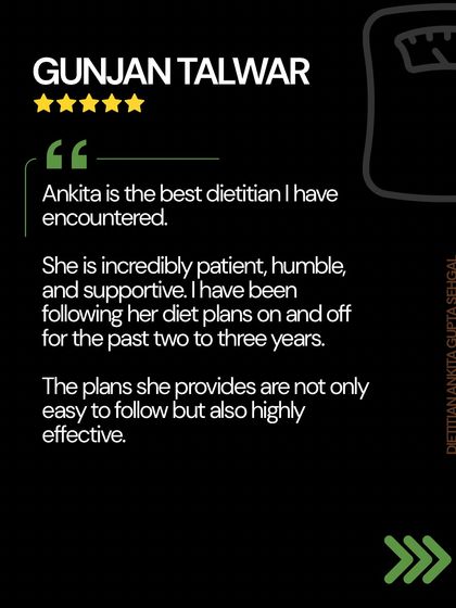 Gunjan appreciates the patient and supportive nature of my coaching. She has been following my easy and effective diet plans on and off for three years, highlighting the flexibility and long-term viability of my approach.