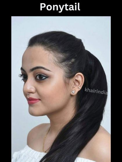 A classic, sleek ponytail created with our extensions. This look is timeless and versatile, perfect for both professional settings and special occasions, giving you a polished appearance.