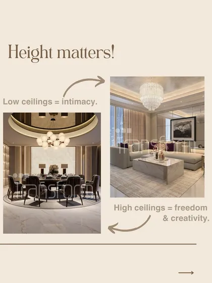 The height of a ceiling has a profound psychological impact. Low ceilings foster a sense of intimacy and focus, ideal for personal offices. High ceilings evoke feelings of freedom and creativity, perfect for collaborative and open-plan work areas.