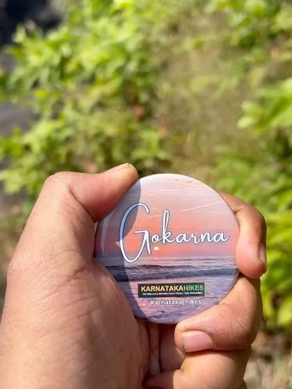 Our Gokarna badge, a perfect souvenir of a sunny beach getaway.