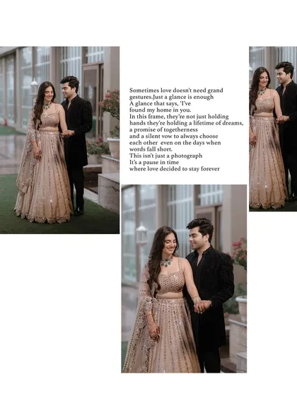 A collage of the couple's portraits, combined with a heartfelt quote, creating a beautiful keepsake.