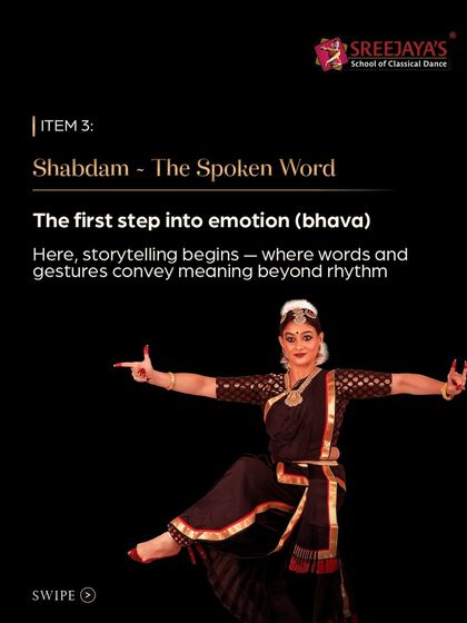 The Margam, Item 3: Shabdam. This is the first step into emotion (bhava), where words and gestures begin to convey a story.