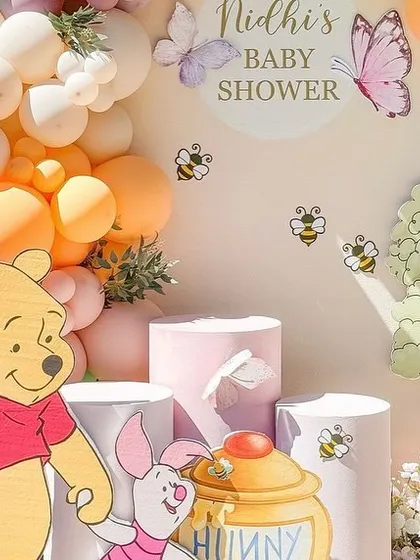 A detailed shot of our Winnie the Pooh and Piglet cutouts, adding a touch of storybook magic to the celebration.