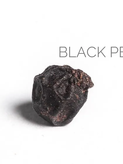 Black Pepper, the king of spices. Its sharp, pungent heat is a fundamental flavor in Indian cooking, especially in the South.