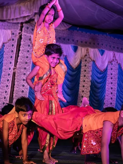 I am so proud of my little rockstars! This is from our Ganesh Chaturthi stage performance, where they pulled off some incredible acrobatic moves. We train our kids for stage shows, building their confidence and teamwork.