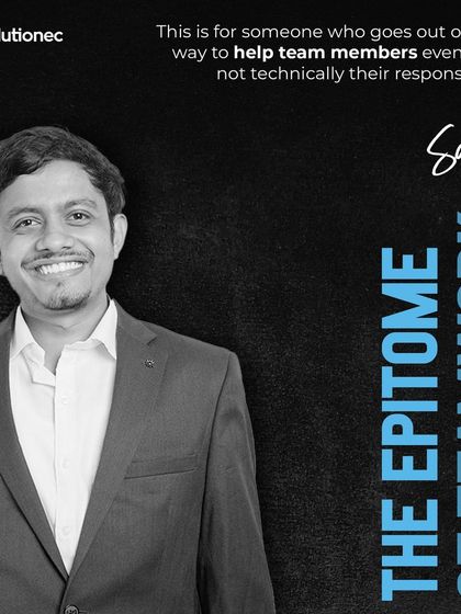 Sanjib receives "The Epitome of Teamwork" award for his dedication to helping his team members and fostering a supportive work environment.