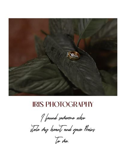An artistic detail shot of the wedding rings resting on a leaf. I love finding creative ways to photograph these important symbols of your love.