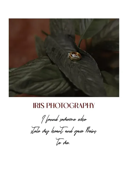 A detail shot of the engagement rings resting on a leaf, connecting the symbol of their love to the beauty of nature.