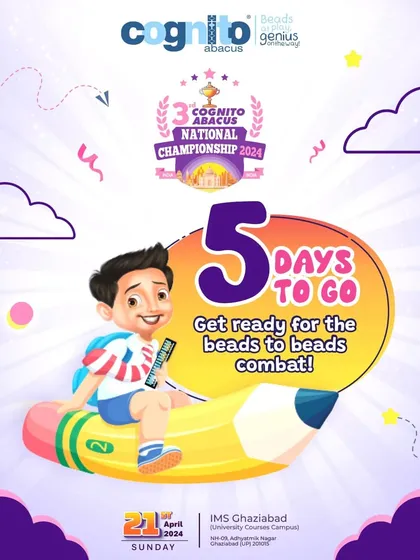 Five days out from the 2024 championship. Our countdown posts use engaging visuals to build excitement and remind students to get ready for the "beads to beads combat."
