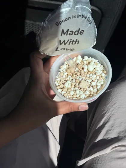 A close-up of a healthy snack, fitting into a wellness or food-related lifestyle post.