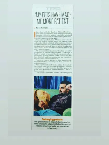 The New Indian Express featured a personal story about how my own dogs have shaped my life and my mission. This journey started because of them, and my commitment to their health is what drives this business.