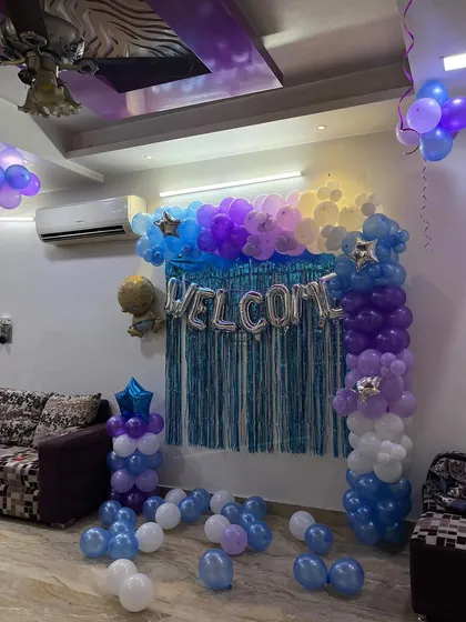 The welcome home setup, ready to surprise the new mother and baby.