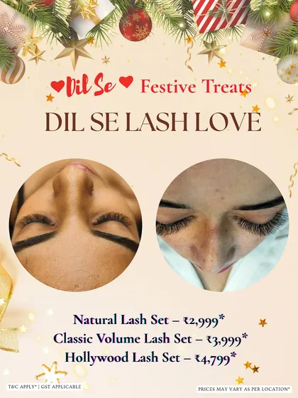 I believe in making luxury accessible, especially during festive times. This menu shows my 'Dil Se Lash Love' pricing for my most popular lash extension services. Whether you are preparing for a special occasion or just want to treat yourself, there is a beautiful lash set waiting for you.