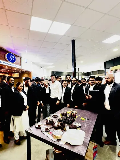 A group photo from the birthday celebration of Sachin Puri Sir with fellow advocates.