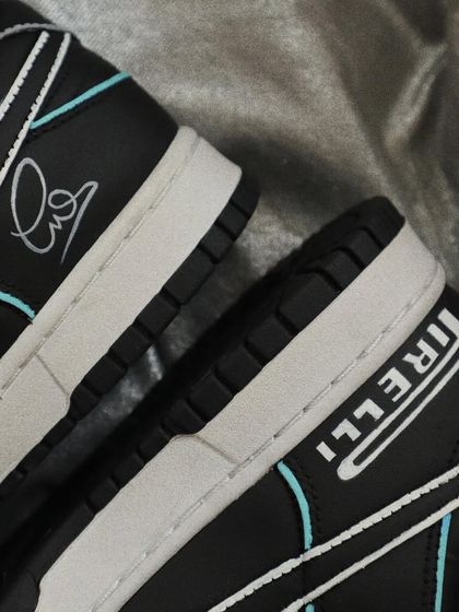 From the driver's signature to the Pirelli tire logo, I make sure to include all the small details that make a big difference on these custom automotive sneakers.