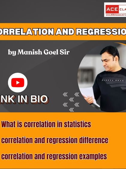 Understand the difference between Correlation and Regression with this detailed statistics session by Manish Goel Sir. The video includes examples to clarify the concepts.