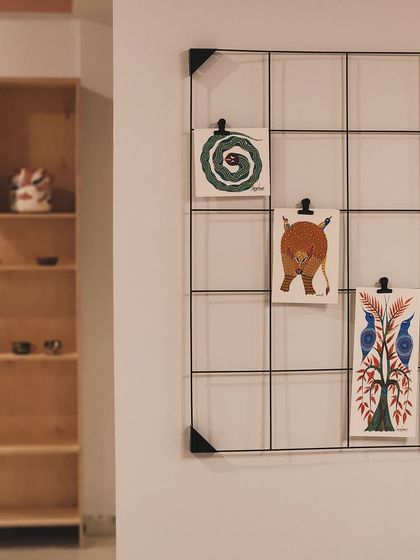 Art from the Gond community, which inspires us with its connection to nature and storytelling. We fill our studio with art that reminds us of the deep roots of creative expression.