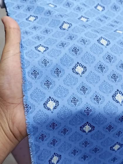 This blue printed fabric is another excellent choice for a comfortable and stylish kurta. The high-quality cotton is perfect for wearing in hot weather.