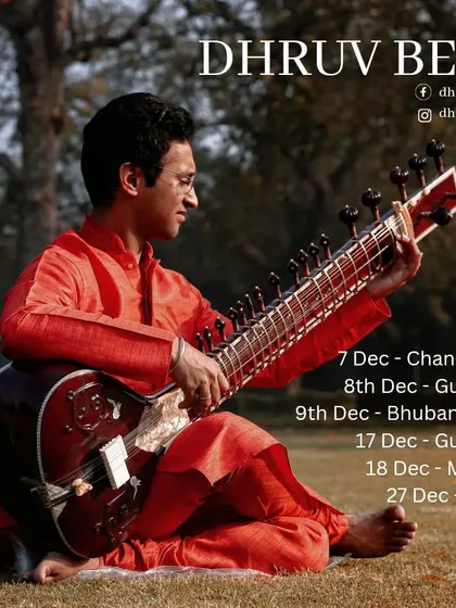 A poster announcing my concert dates for December across Chandigarh, Gurgaon, Delhi, and more.