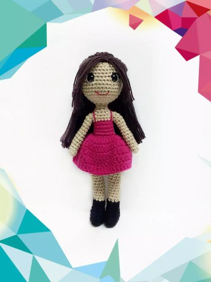 Here is the second doll from the best friend pair, dressed in pink. Creating these personalized portrait dolls is a joy, especially when they are meant to celebrate friendship.