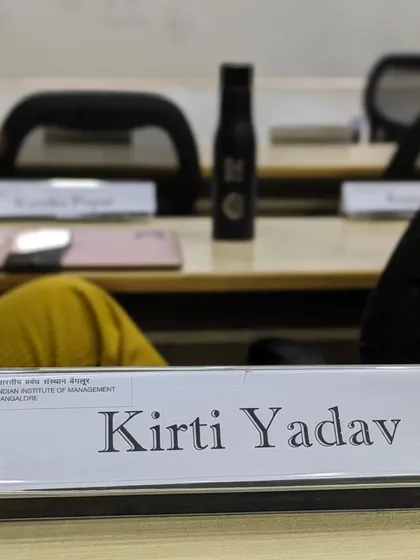 Seeing my name plate at the Goldman Sachs 10,000 Women Program at IIMB was a surreal moment. It's a reminder of how far I've come and the incredible journey of entrepreneurship.
