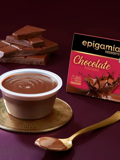 A rich and decadent shot for Epigamia's new chocolate dessert. I used a deep, luxurious background and focused on the smooth, glossy texture of the pudding, complemented by a block of chocolate to highlight the key ingredient.