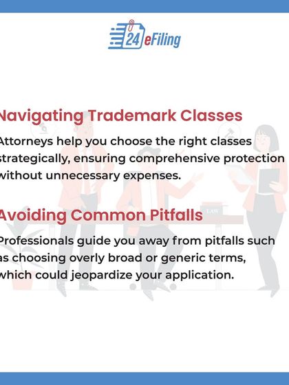 Do you need a lawyer to file a trademark? This carousel explains the complexity of trademark law and the key benefits of hiring an attorney, including their expertise, strategic advice, and ability to avoid common pitfalls.