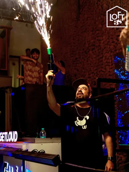 Firing up the sparkler gun at Loft38, one of my favorite venues in Bangalore. It's all about creating a true nightclub experience.