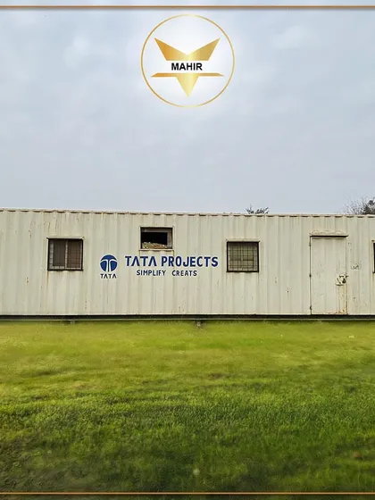 We are proud to serve industry leaders like TATA Projects. This image shows a durable, multi-window site office we delivered, providing a secure and comfortable workspace for their team on the ground.