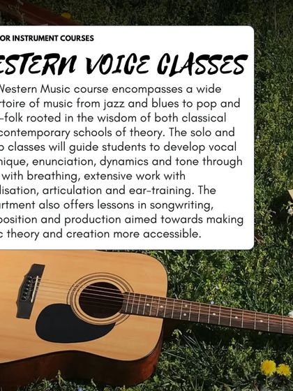 Our Western Voice classes guide students to develop vocal technique, enunciation, and tone. We also offer lessons in songwriting and production.