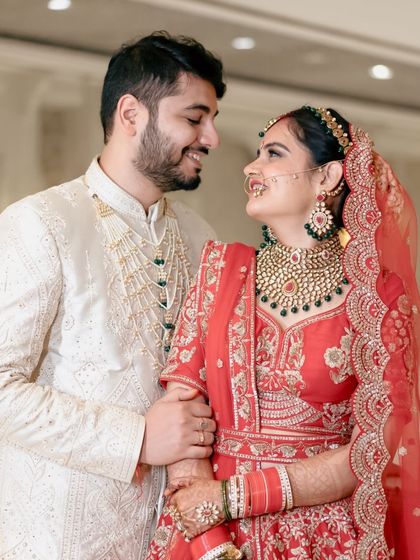 A look of pure love and happiness shared between the newlyweds. This is the kind of candid wedding portrait I specialize in.
