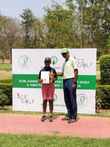 Siddhant Sharma winning Category C Boys at the IGU Feeder in Meerut.
