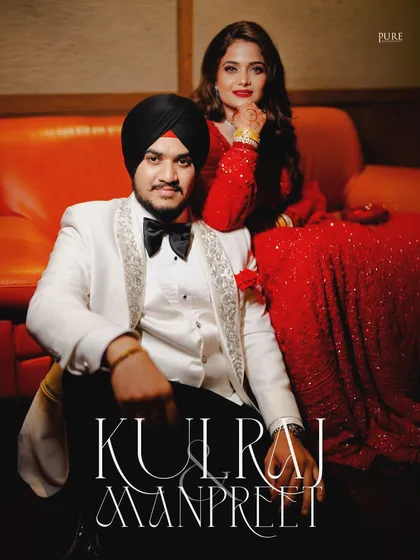 A magazine-style portrait of the couple at their reception. This shot is all about confidence, style, and celebrating their union.
