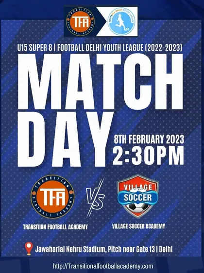 Match day for the U-15 Super 8 stage of the Football Delhi Youth League against Village Soccer Academy.